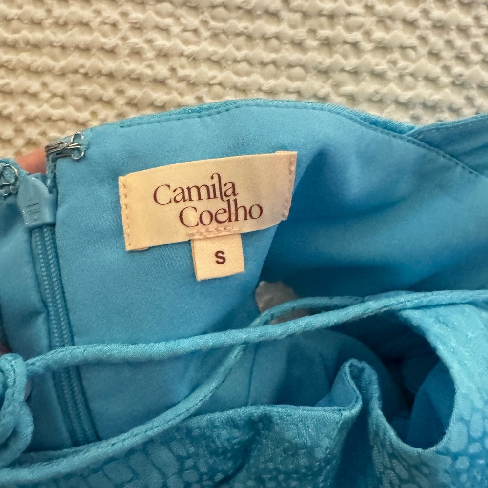 Camila Coelho Turquoise Midi Dress with Side Slit - Picture 10 of 10